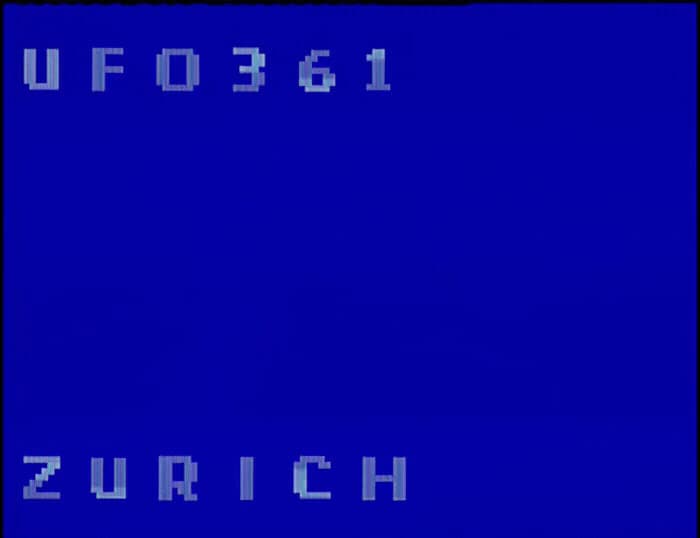 a blue screen with the words uf061 on it