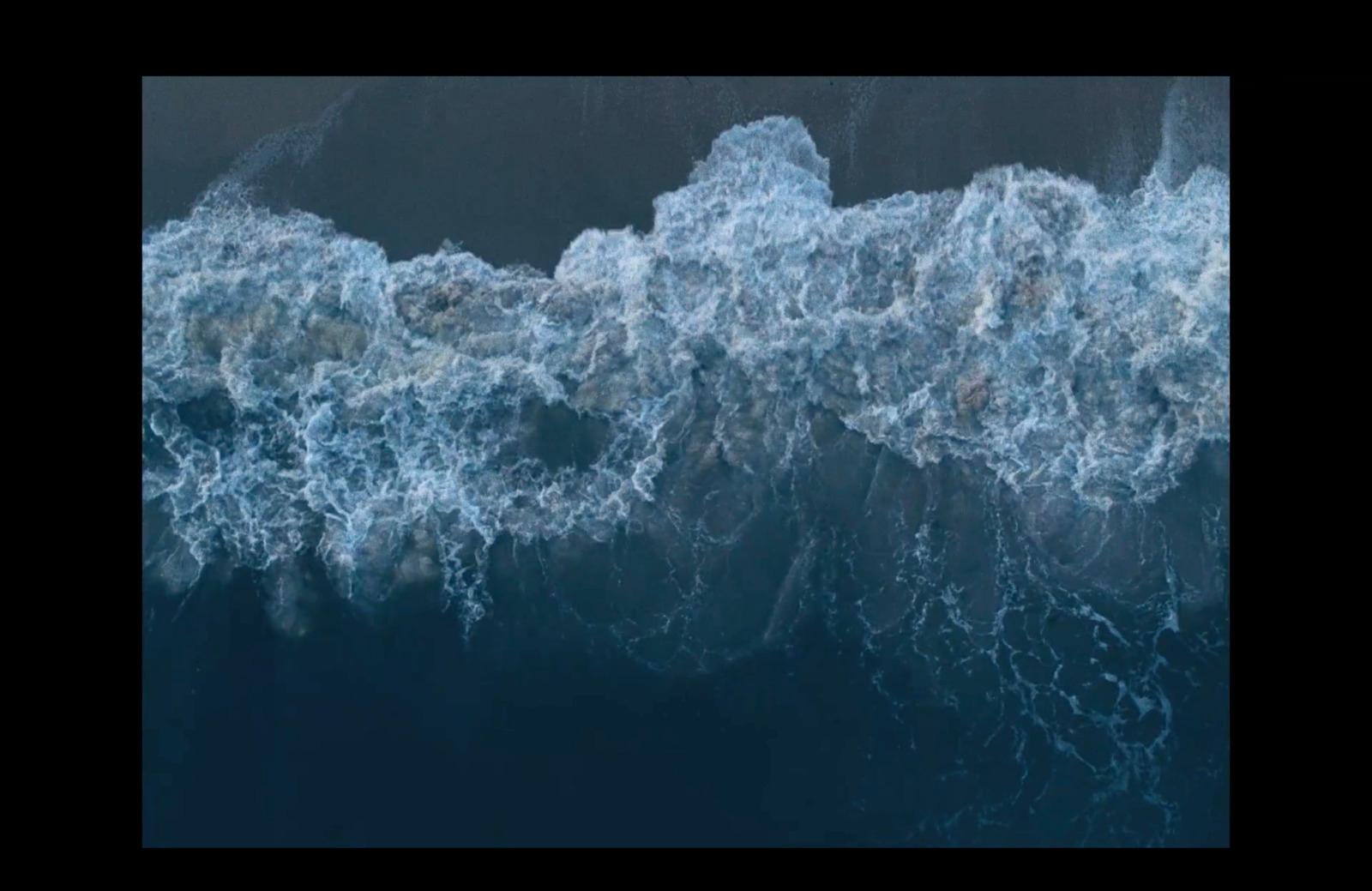 an aerial view of a body of water