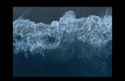 an aerial view of a body of water