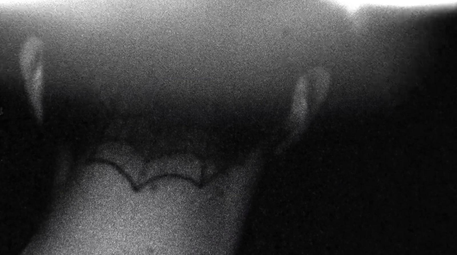a black and white photo of a person's face