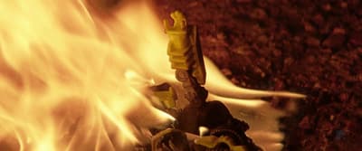 a close up of a fire burning in a fireplace