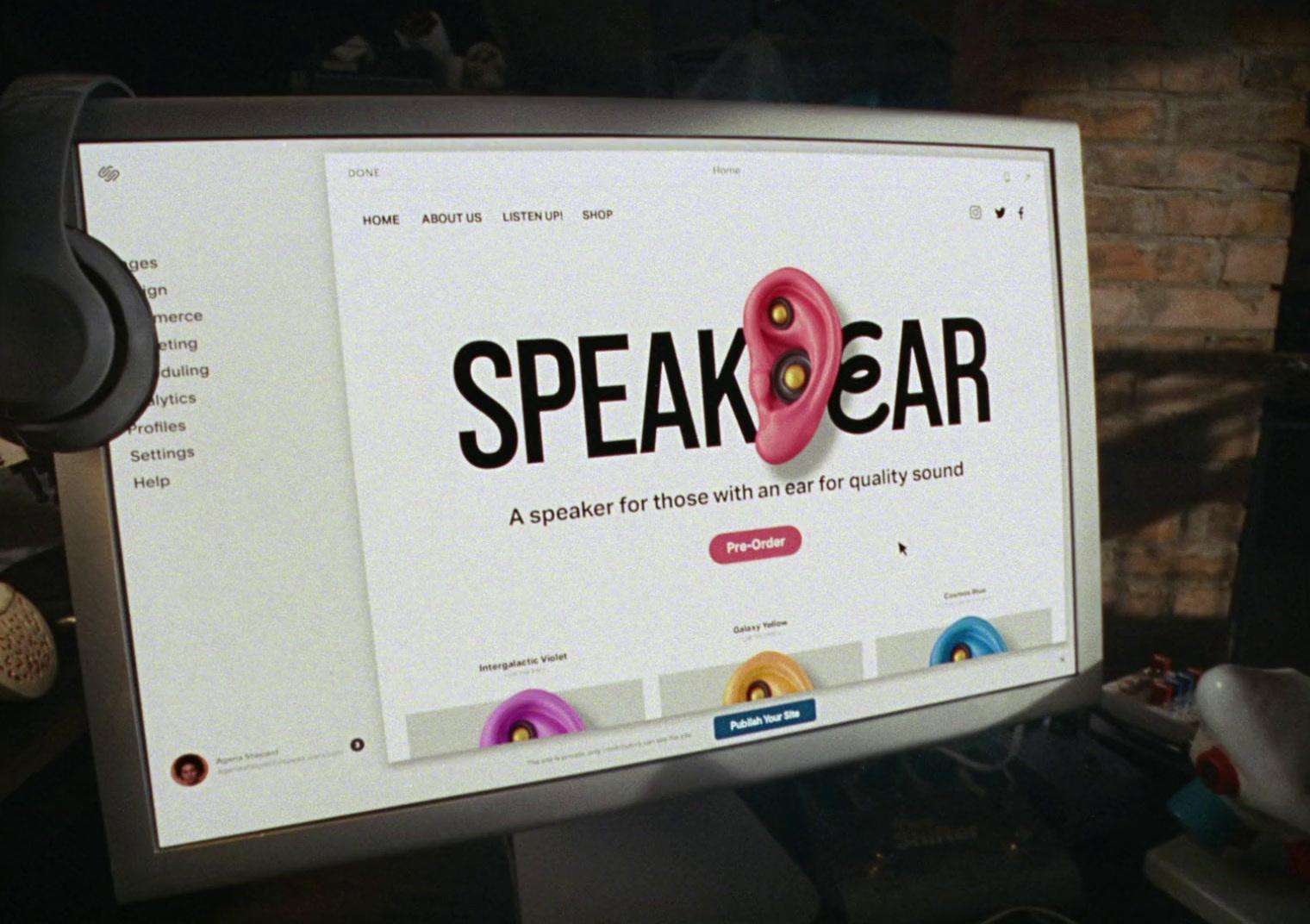 a computer screen with a logo on it