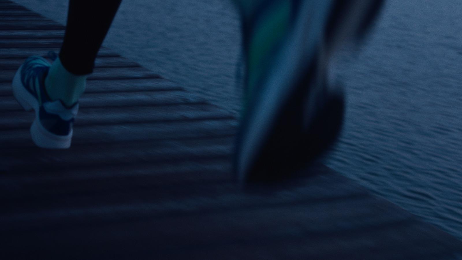 a person standing on a dock near the water
