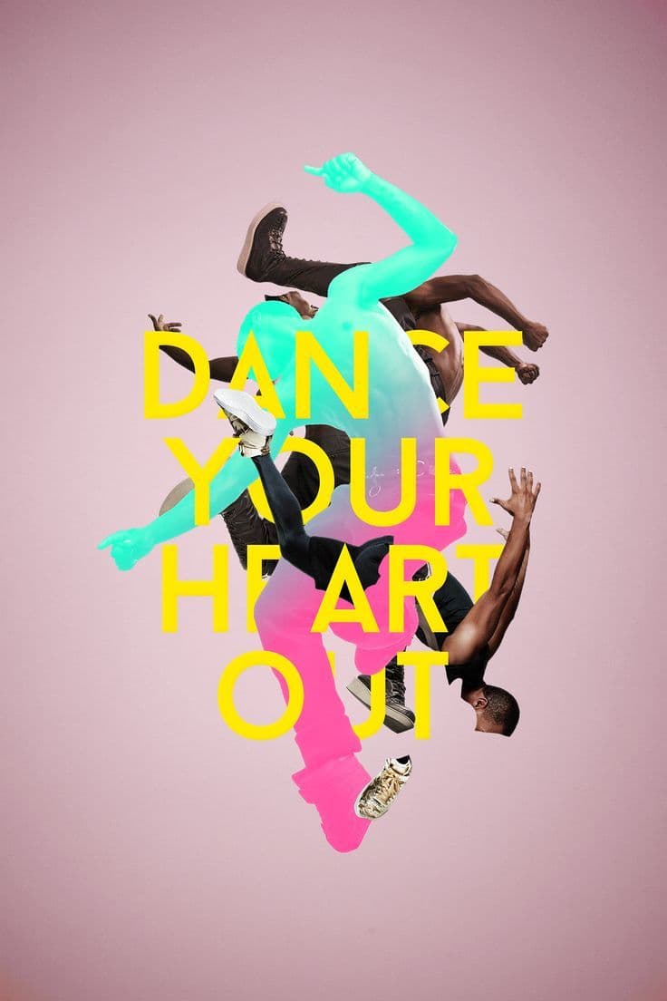 a group of people jumping in the air with the words dance your heart out
