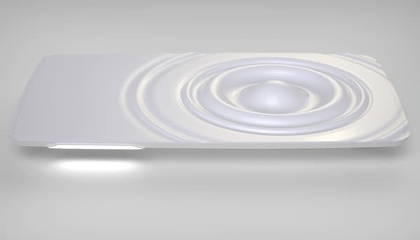a computer mouse pad with a light on top of it
