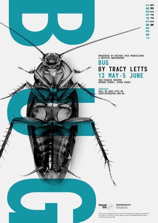 a poster of a bug on a white background