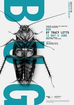 a poster of a bug on a white background