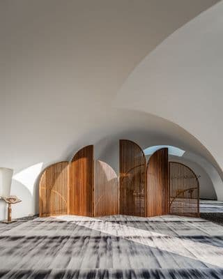 a room that has a lot of wood in it