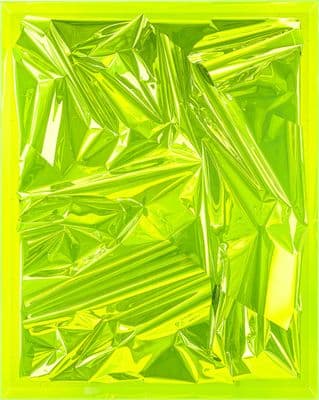 a yellow background with a square shaped pattern