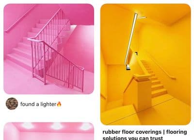 a set of stairs with a light above them