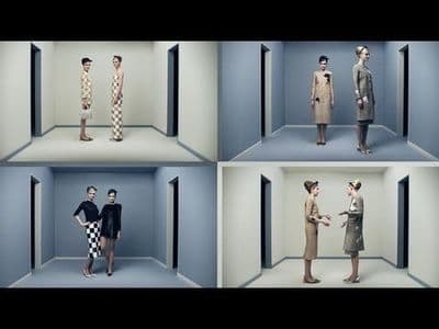a series of photos of a woman in a room