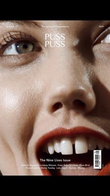 a close up of a person with a magazine cover