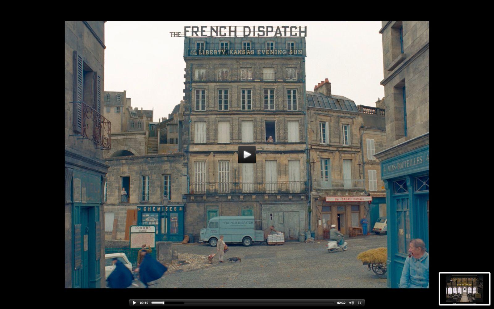 an old building with a sign that says the french dispatch