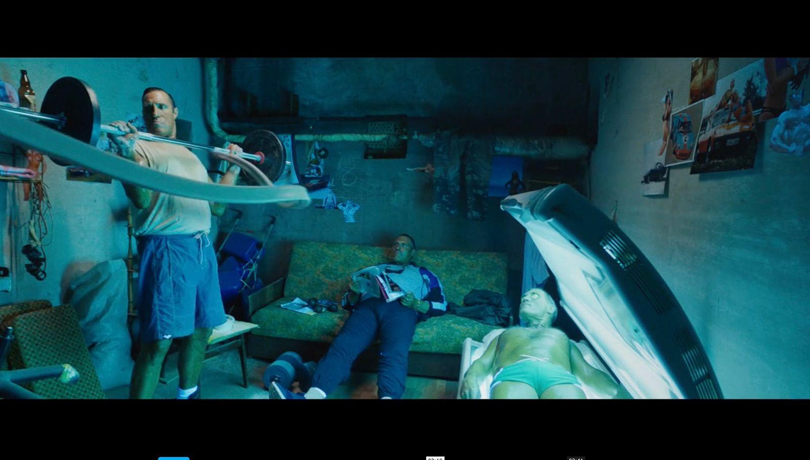 a couple of people standing in a room