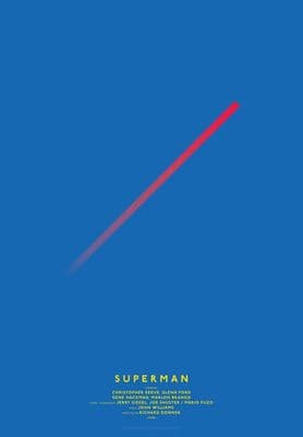 a blue poster with a red line on it