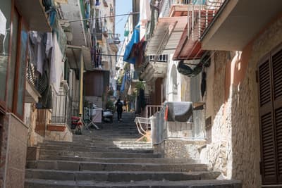 a set of stairs leading up to a building