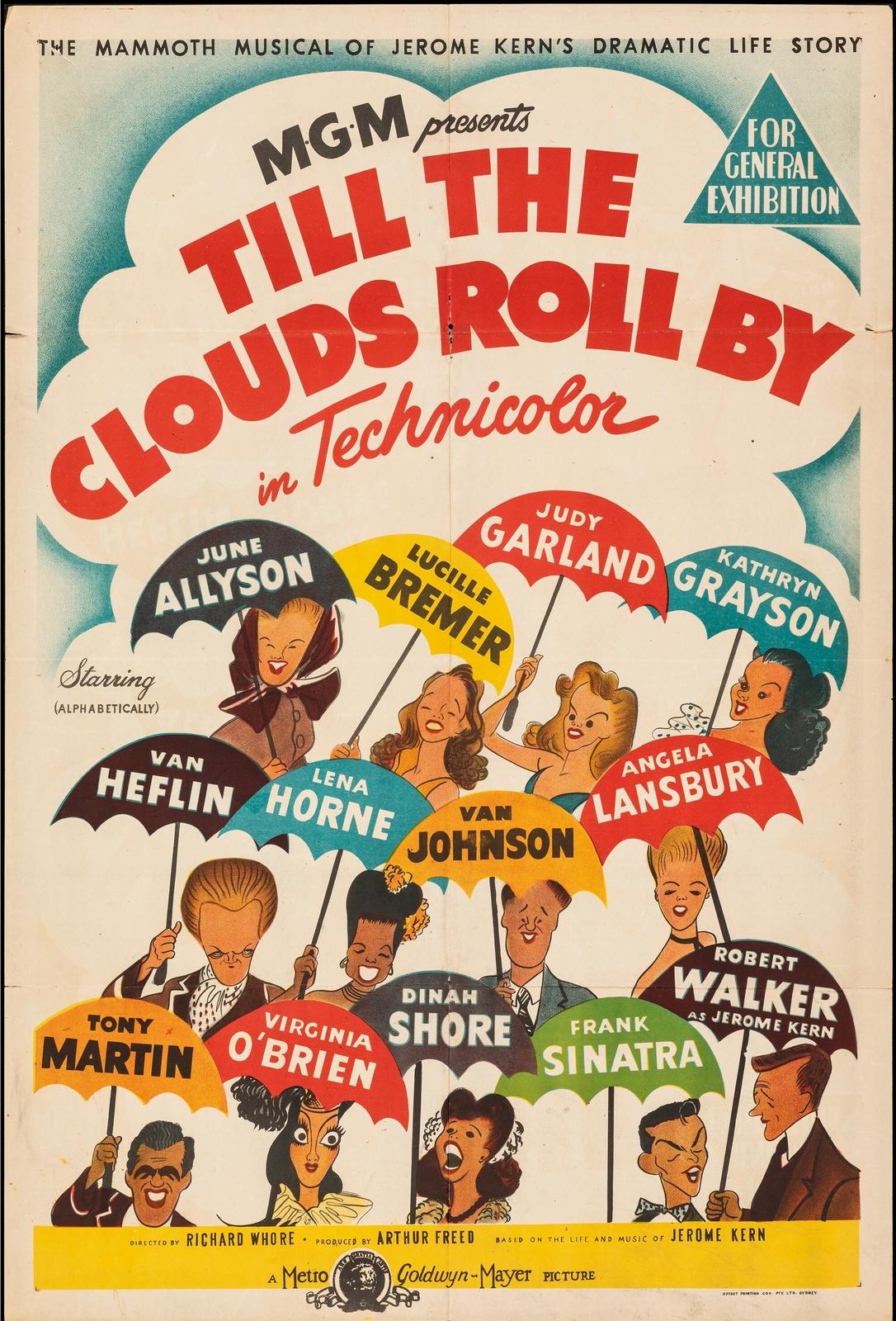 a poster for the movie till the clouds roll by