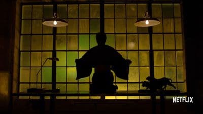 a silhouette of a person standing in front of a window