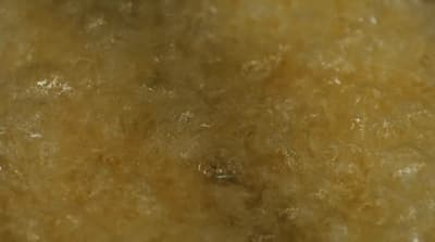 a close up view of a brown substance
