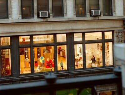 a view of a store front from the street
