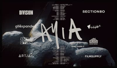 a black and white poster with white writing on it