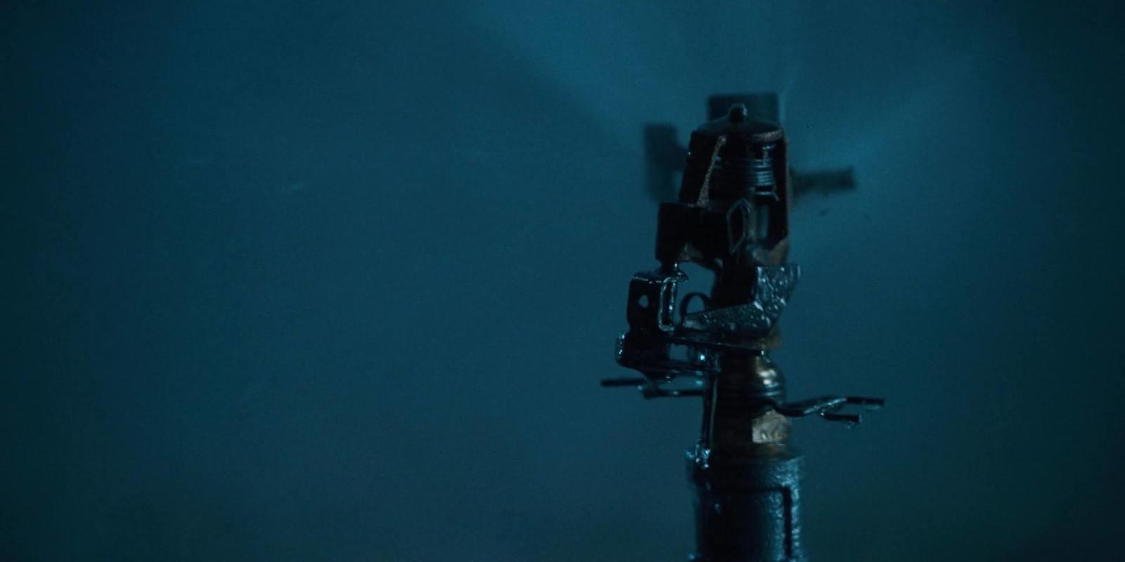 a close up of a bike in the water