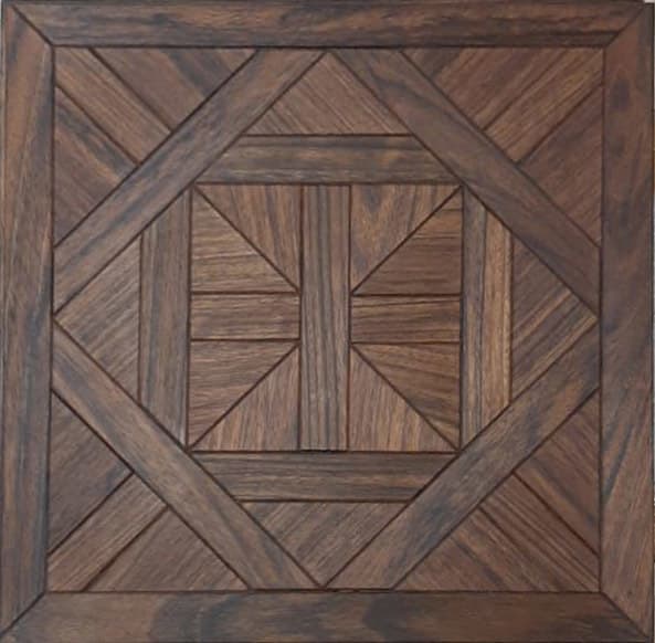 a wooden wall hanging with a square design on it