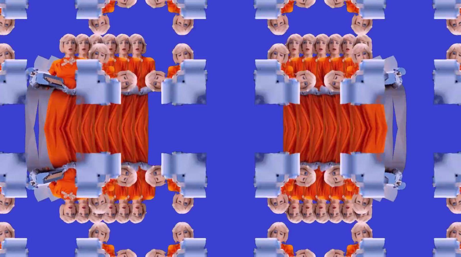 a computer generated image of a spool of orange wire