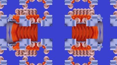 a computer generated image of a spool of orange wire
