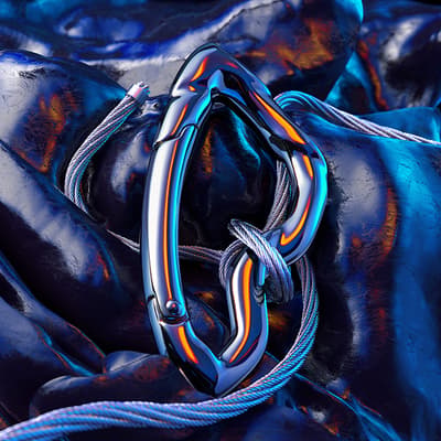 a close up of a blue and orange object