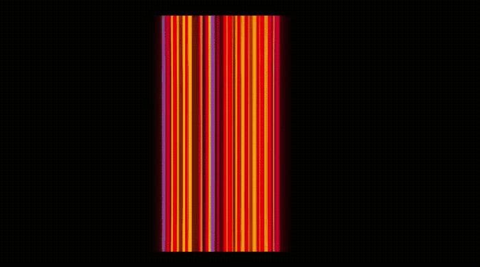 a black background with red and yellow lines