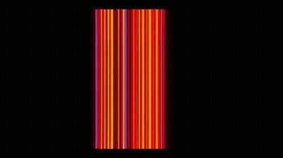 a black background with red and yellow lines
