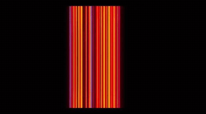 a black background with red and yellow lines