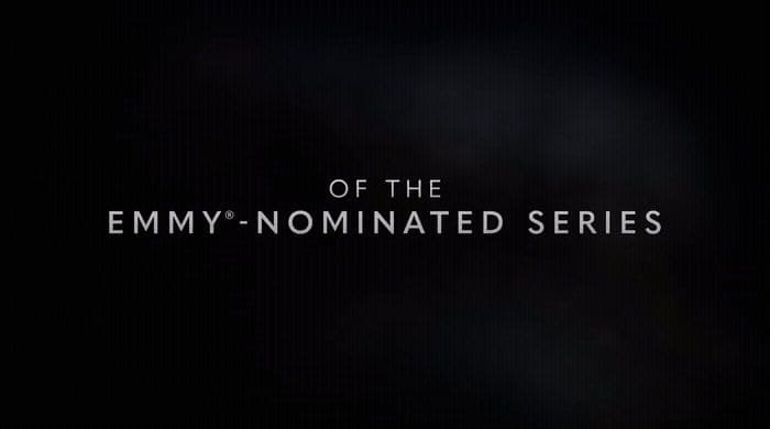 a black background with the words of the emmy - nominated series
