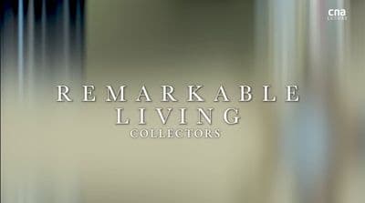 a blurry photo of a living room with the words remarkable living collectors