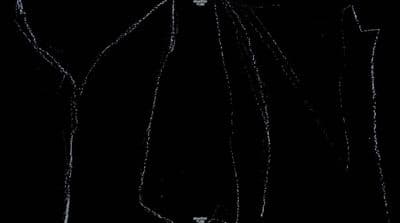 a drawing of a man in a suit and tie