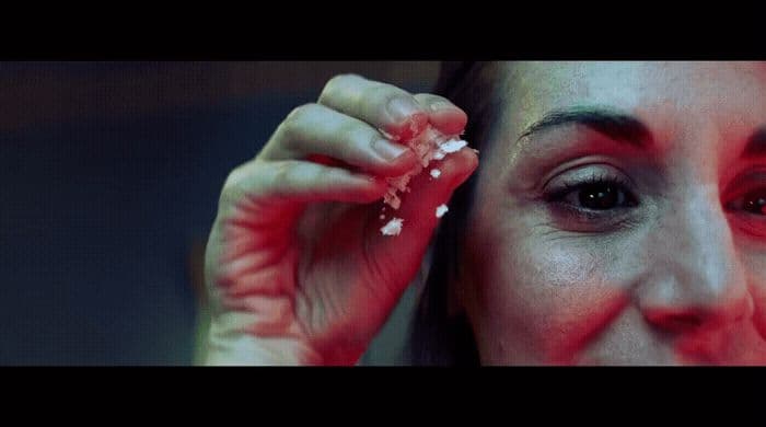 a close up of a person with makeup on