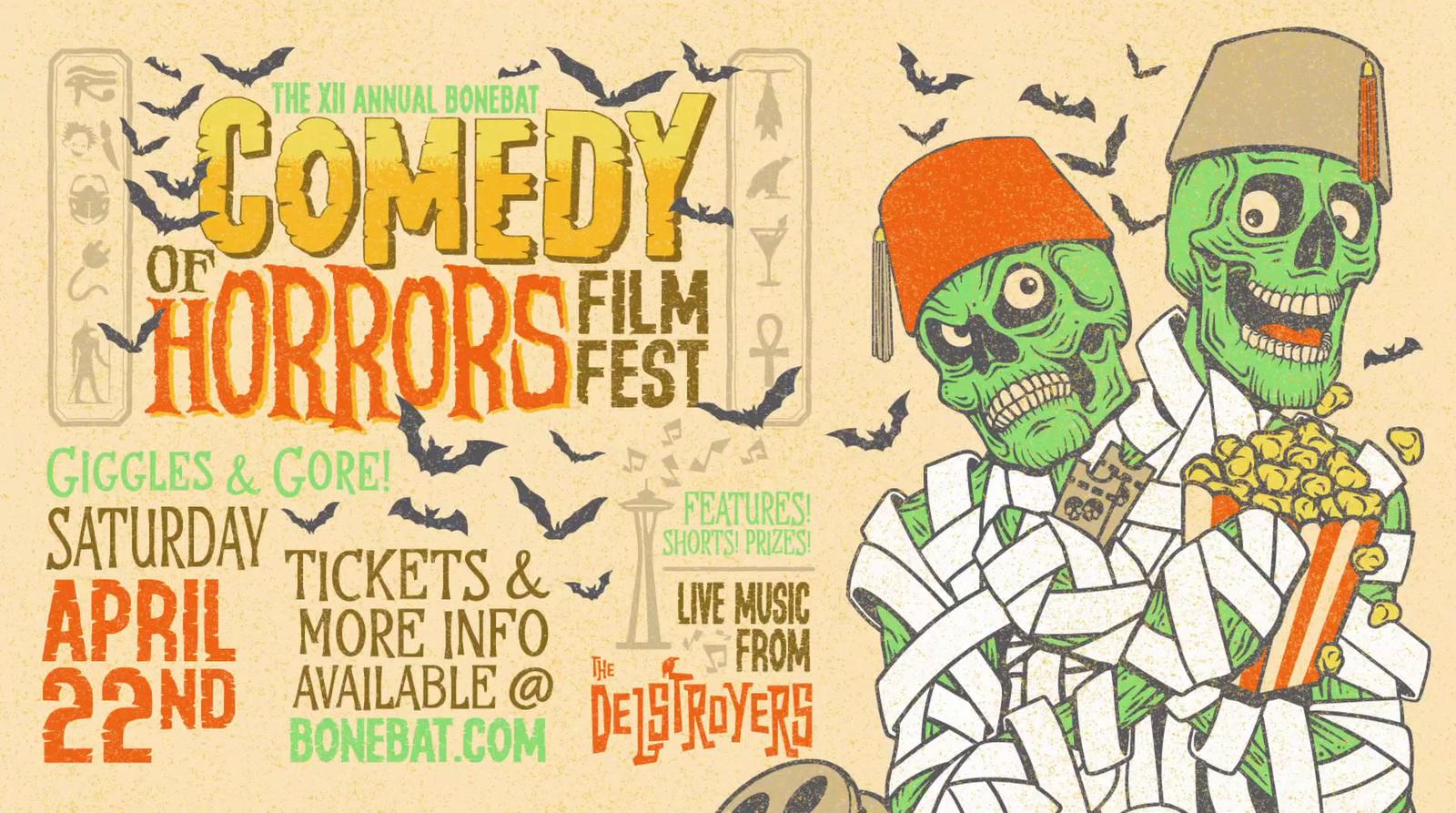 a poster for the comedy of horror festival