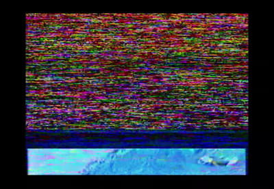 a television screen with a lot of colors on it