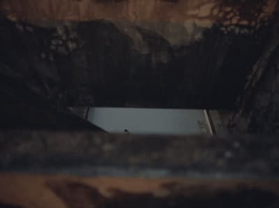 a view of a small window in a wall