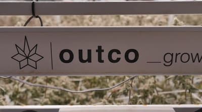 a sign that says outco grown on it