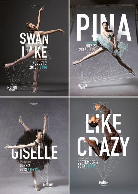 a series of posters for a ballet company