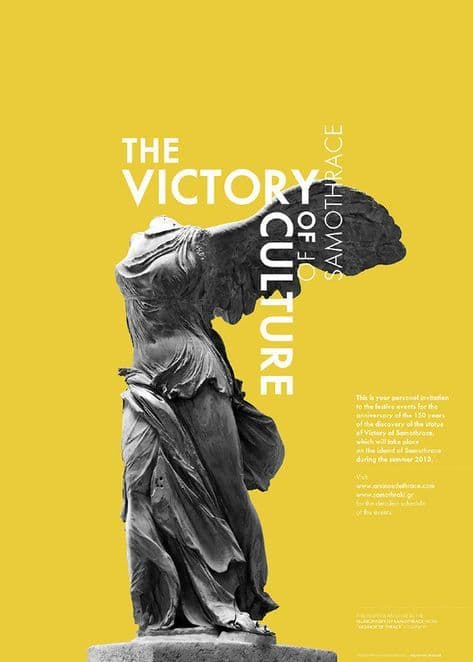 a statue with a yellow background