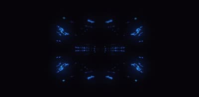 a black background with blue lights in the middle