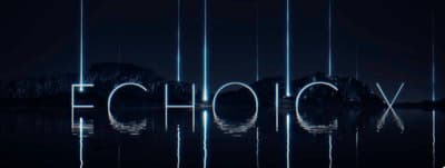 a black and white photo of the word echo