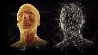 an image of a man's head and a woman's face