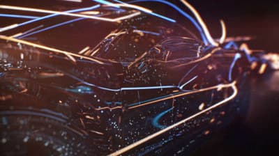 a close up of a car with a blurry background
