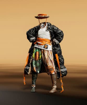 a man in a costume with a hat on his head