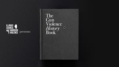 the gun violence history book on a black background