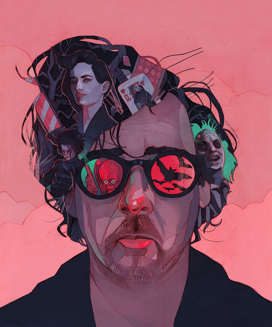 a painting of a man with glasses and a beard
